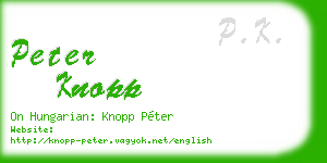 peter knopp business card